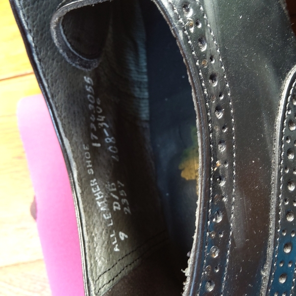 Stafford Comfort Plus OS Leather Wingtip Lace Up Loafers Black Mens 9 - Picture 10 of 11